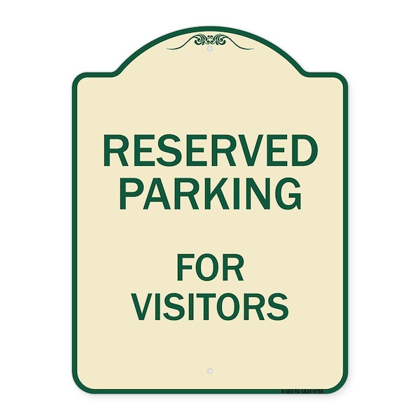 Designer Series-Reserved Parking For Visitors Tan & Green, 24" x 18", TG-1824-9759